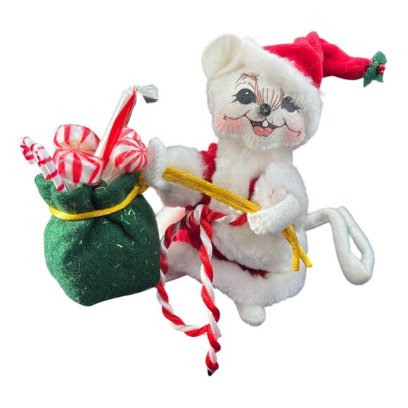 Annalee 2005 Christmas Santa Mouse w/ Peppermint Candy Sack Bag 6" Figure EUC - Picture 2 of 6